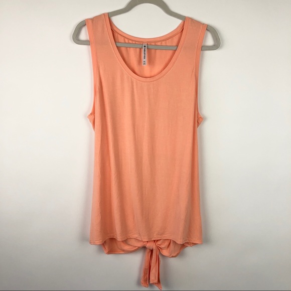 Fabletics Peach Open Back Tank Top Tie Up - Picture 1 of 8